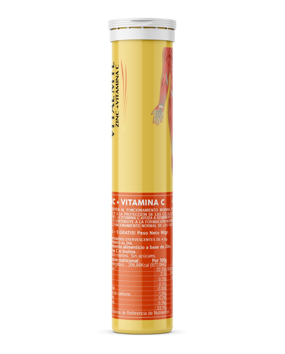 20 Compromidos Efervescentes Vitamina C + Zinc Vitalmyl 2