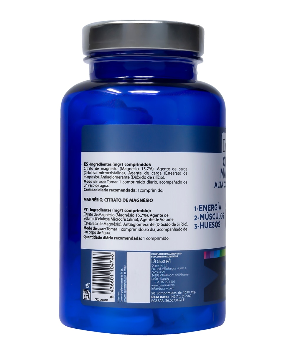 Mineral Citrato Magnesio Alta Concentracion Drasanvi - 90 Comprimidos 3