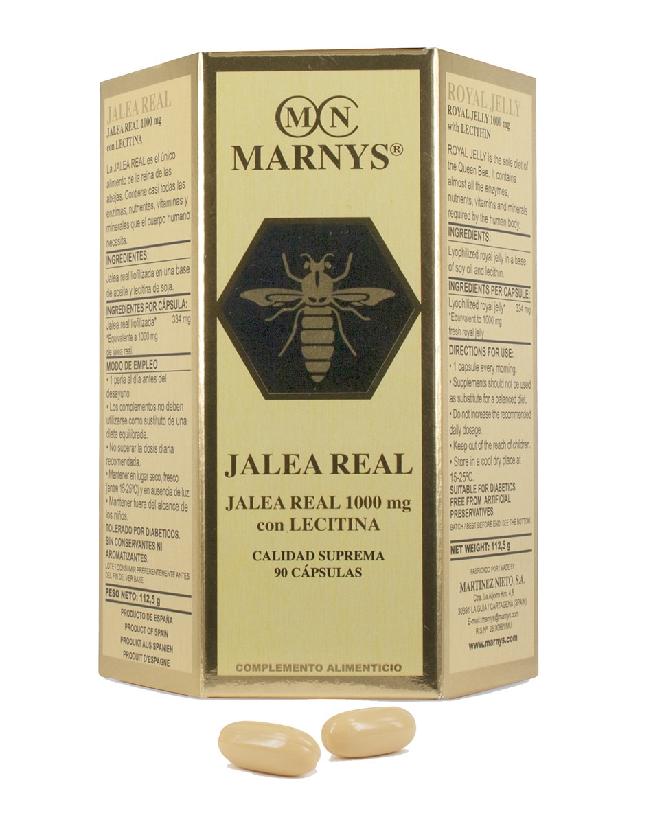 Marnys - 90 Cápsulas Jalea Real 1000 mg con Lecitina Marnys.