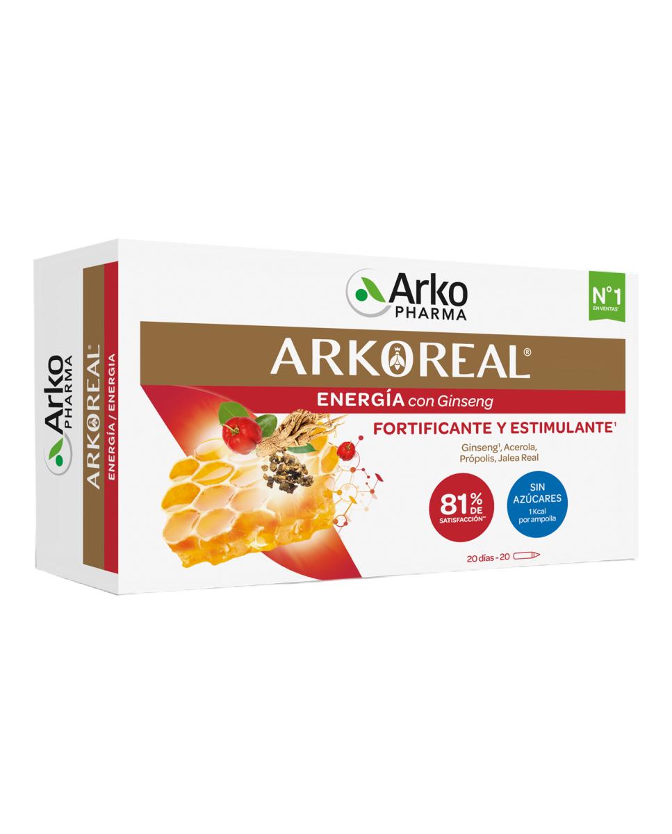 Arkopharma - 20 Ampollas Jalea Real Ginseng sin azucar Arkopharma.