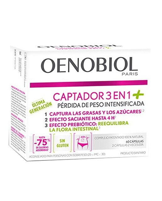 Imagen 0 de 60 Comprimidos Captador de grasas 3 en 1 Plus Oenobiol
