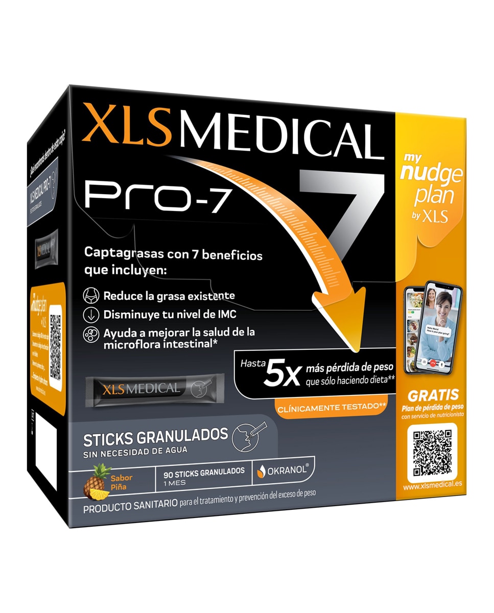 XLs Medical - 90 Sticks granulados Pro 7 Nudge XLS Medical.