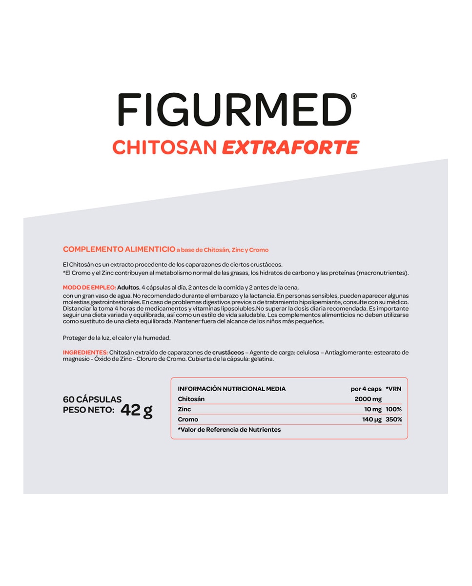 Complemento Alimenticio Figurmed Chitosán Extra Forte 60 Cápsulas Arkopharma - 60 Cápsulas 2