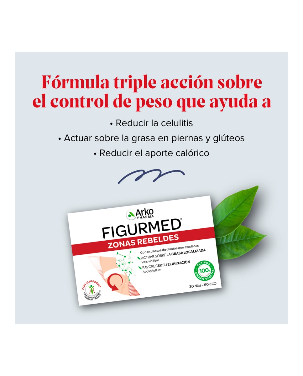 Complemento Alimenticio Figurmed Zonas Rebeldes 60 Cápsulas Arkopharma - 60 Cápsulas 3