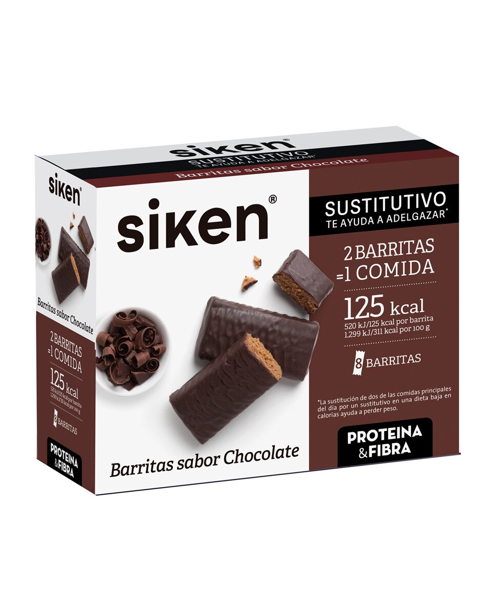 Imagen 0 de Caja 8 barritas Chocolate 44 g Siken