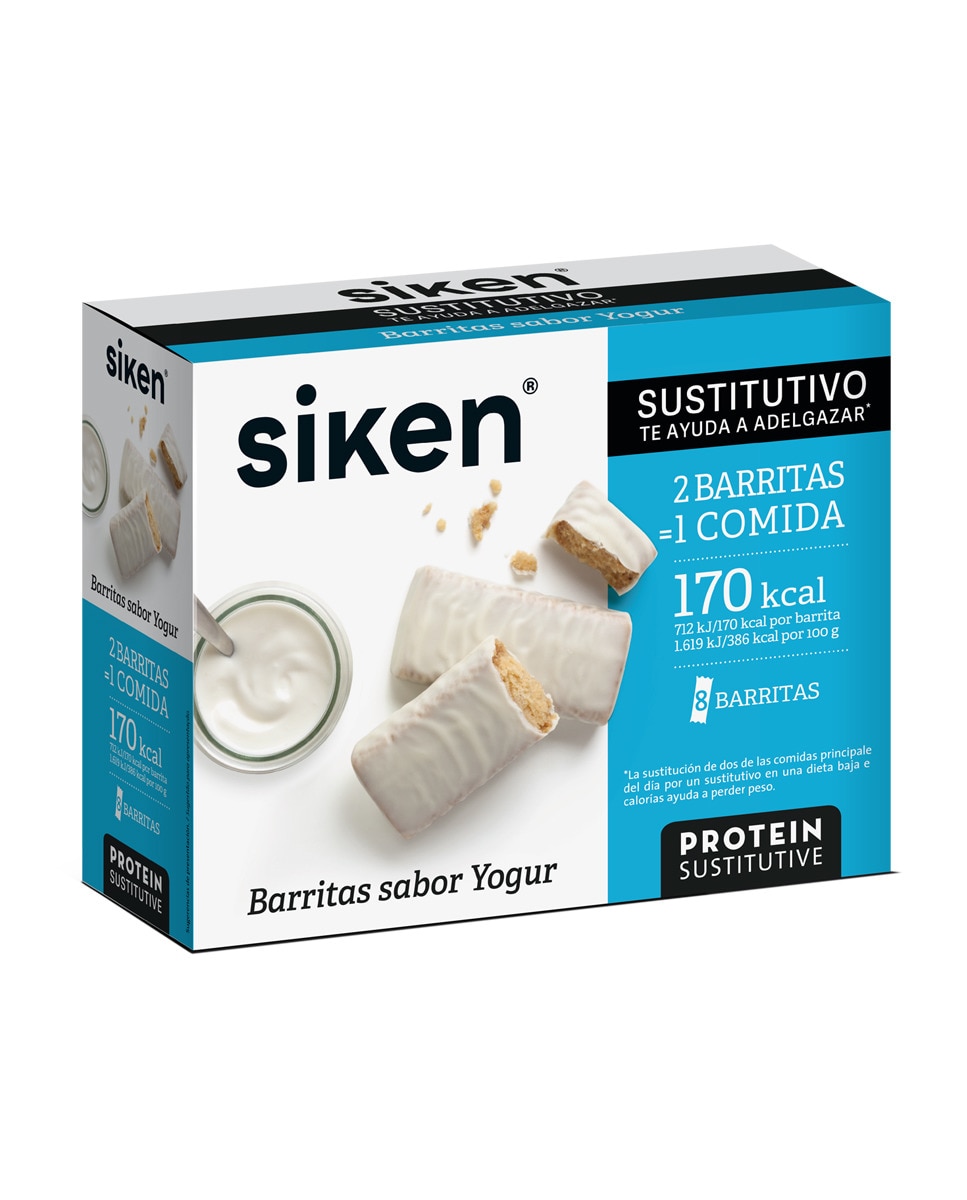 Siken® - Caja 8 barritas Yogur 44 g Siken.
