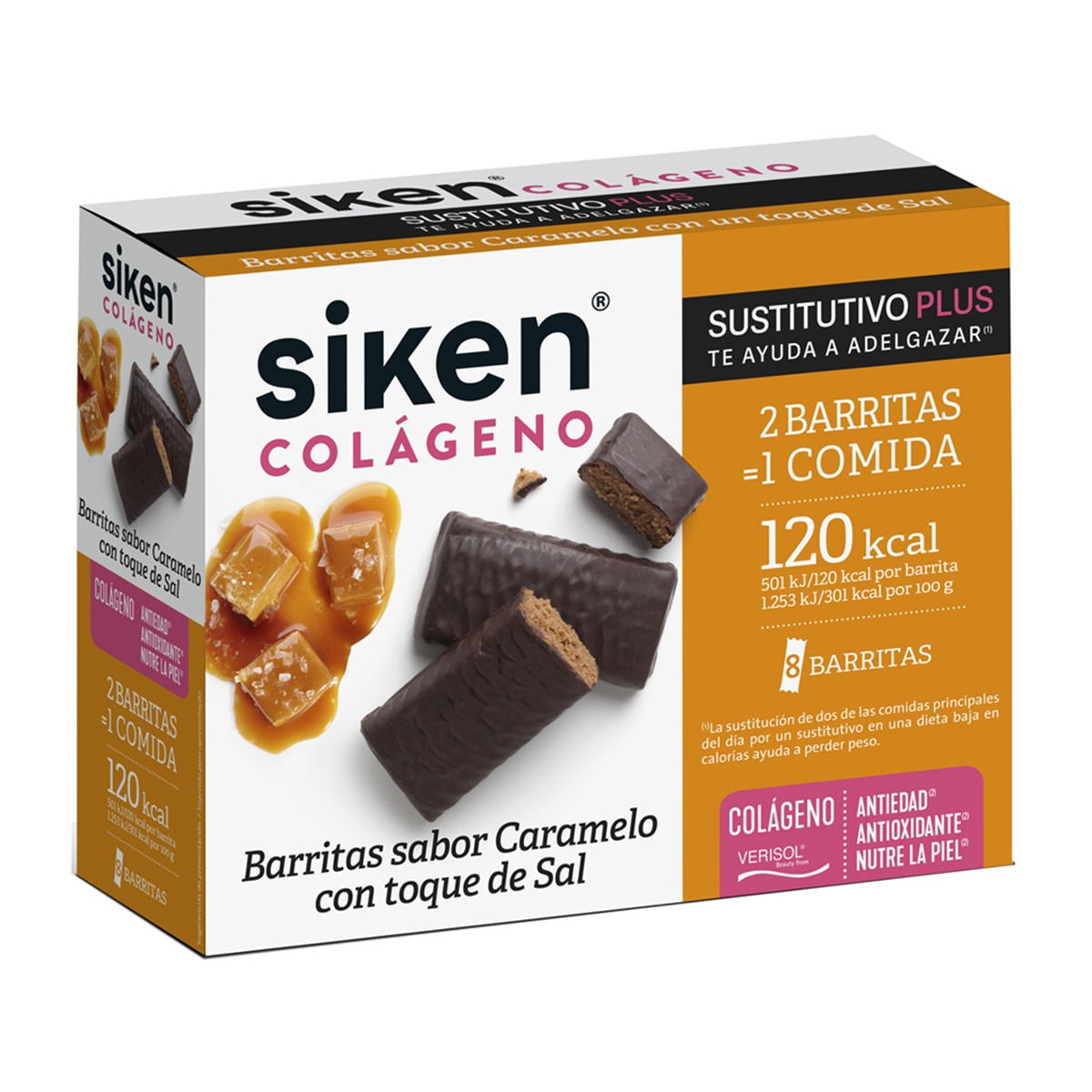 Imagen 0 de 8 Barritas Siken Sustitutivo Colageno Caramelo Siken
