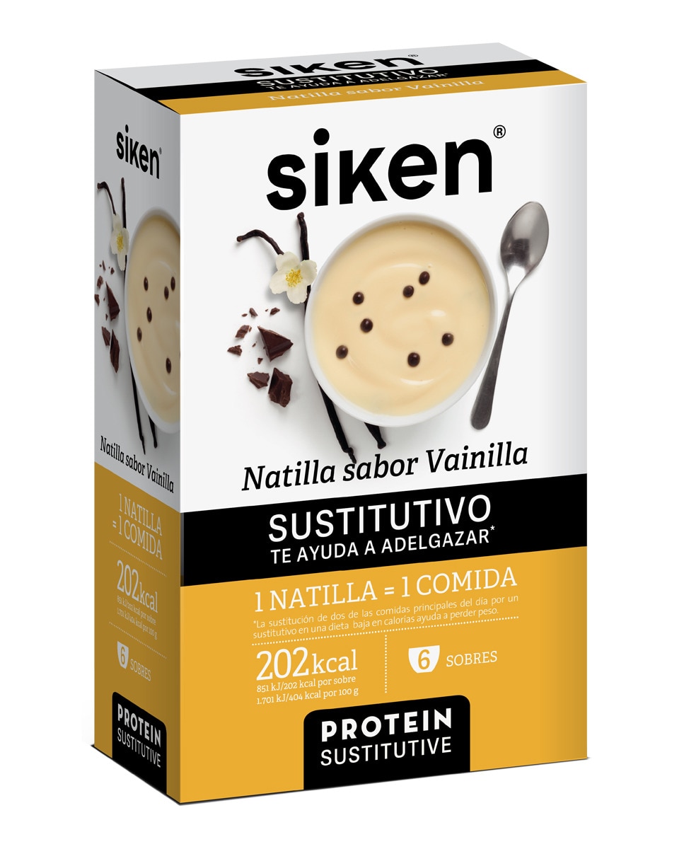 Imagen 0 de Pack 6 sobres Siken® Protein Sustitutive natilla vainill 50 g Siken
