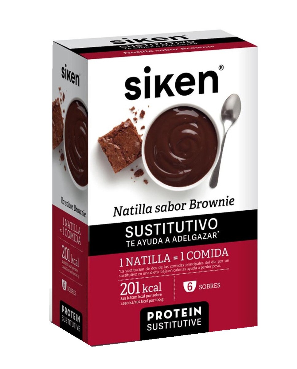 Imagen 0 de Pack 6 sobres Siken® Protein Sustitutive natilla brownie 50 g Siken