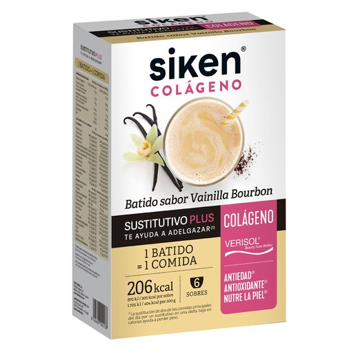 6 Sobres Sustitutivo Colágeno Batido Vainilla Siken