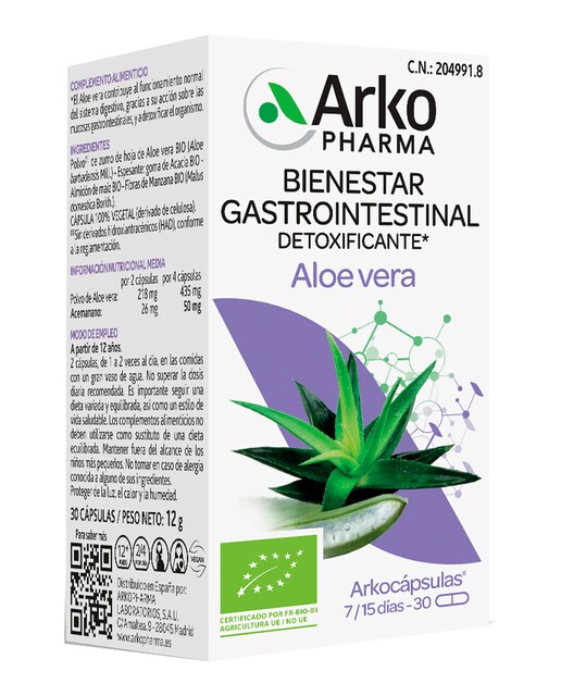 Imagen 0 de Complemento Alimenticio Arkocápsulas Aloe Vera BIO 30 Cápsulas Arkopharma