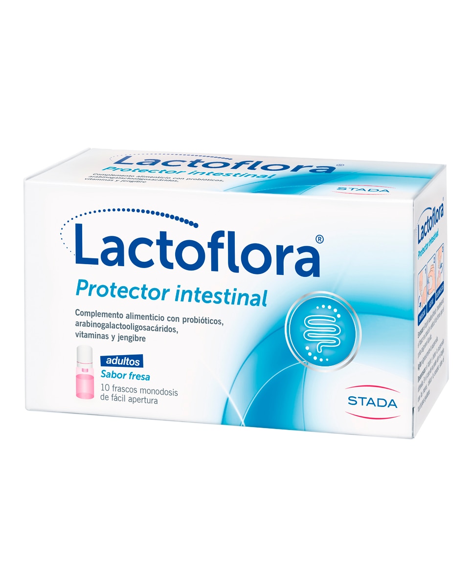 LACTOFLORA - 10 Frascos monodosis Probiótico Protector Intestinal Lactoflora.