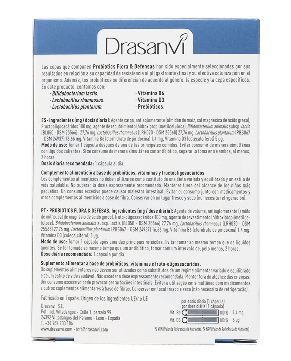 20 Cápsulas Probiotics Flora Y Defensas Drasanvi 2