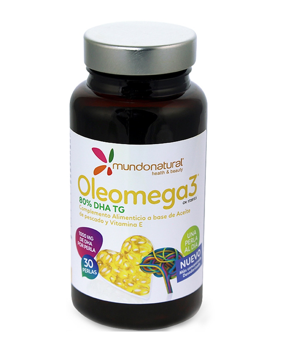 Mundo Natural - 30 perlas Oleomega 3 80% DHA Mundo Natural.