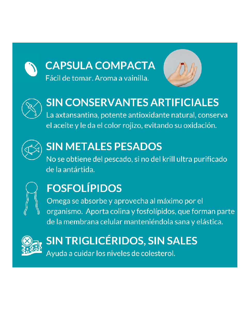 Perlas Omega 910 Antarctic Aceite de Krill Glo 6