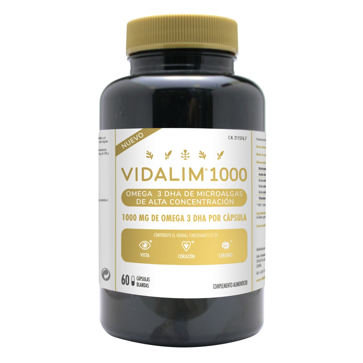 Imagen 0 de 60 cápsulas Omega 3 de microalgas DHA y Vitamina E Vidalim