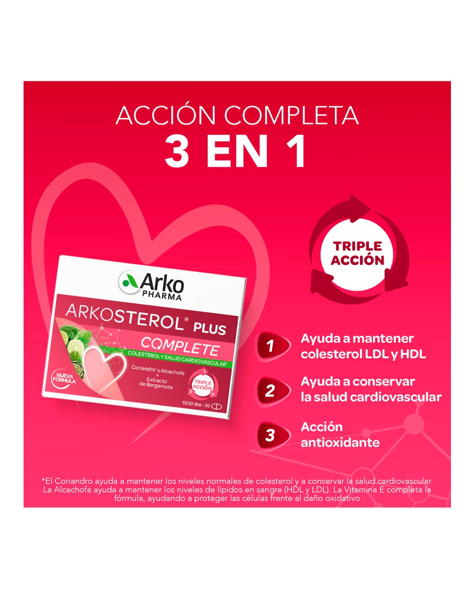 Imagen 2 de 30 Cápsulas Arkosterol Plus Complete Arkopharma - 30 Cápsulas