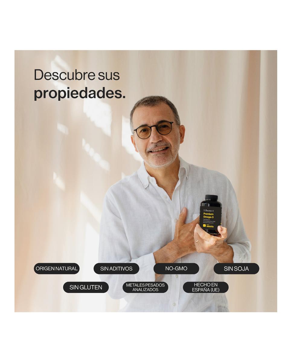 120 Cápsulas blandas Complemento Alimenticio Omega-3 Premium 1000 mg, 500 mg EPA / 250 mg DHA Zenement - 120 Cápsulas 2