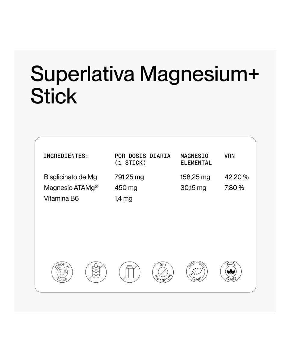 Complemento alimenticio Magnesium+ Stick Superlativa 8
