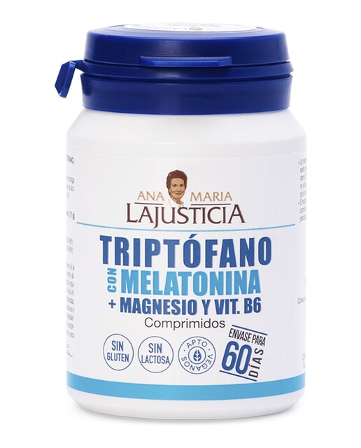 60 Comprimidos Triptófano Con Melatonina + Magnesio y Vitamina B6 Ana María LaJusticia