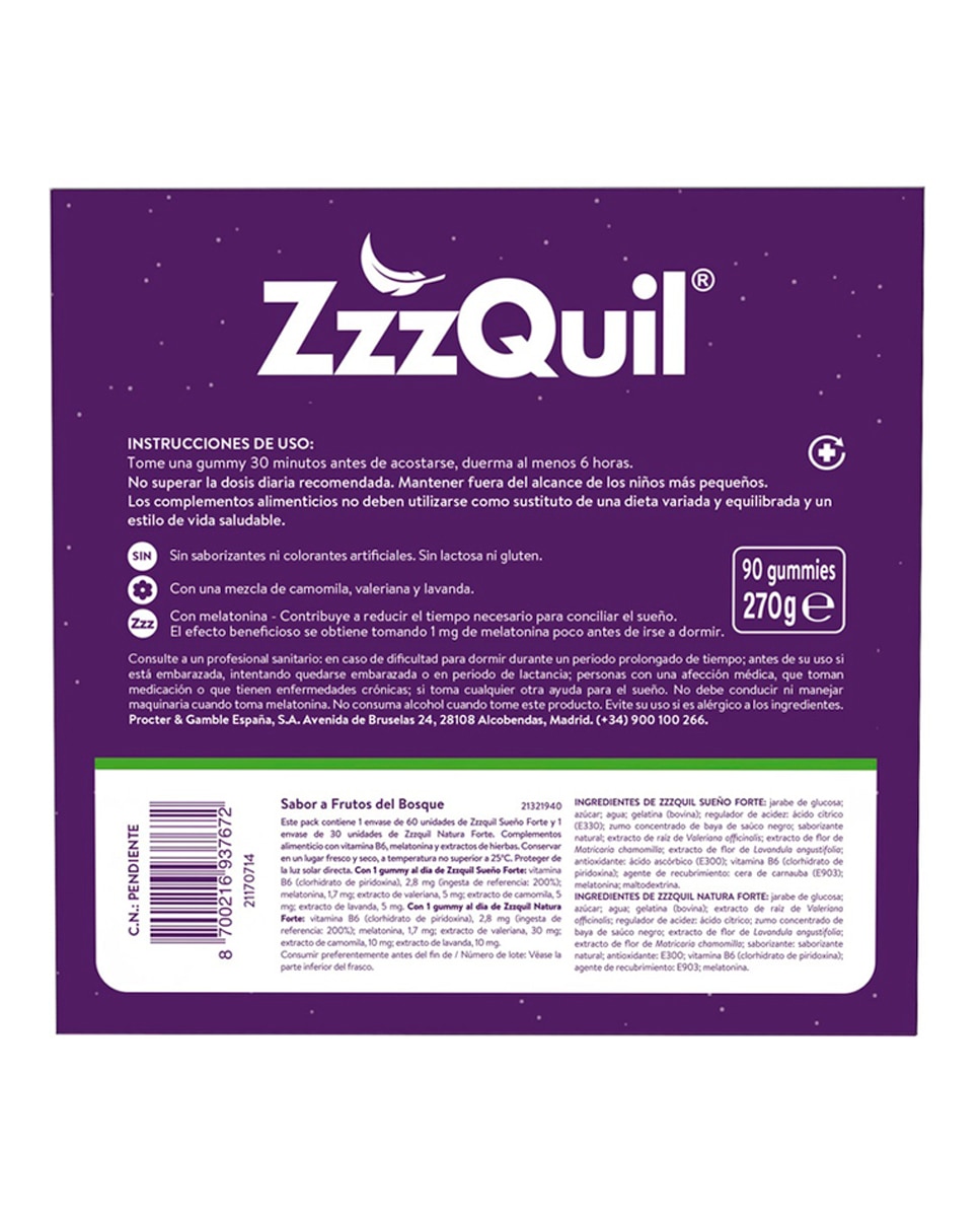 Pack 90 Gummies Zzzquil Forte 2