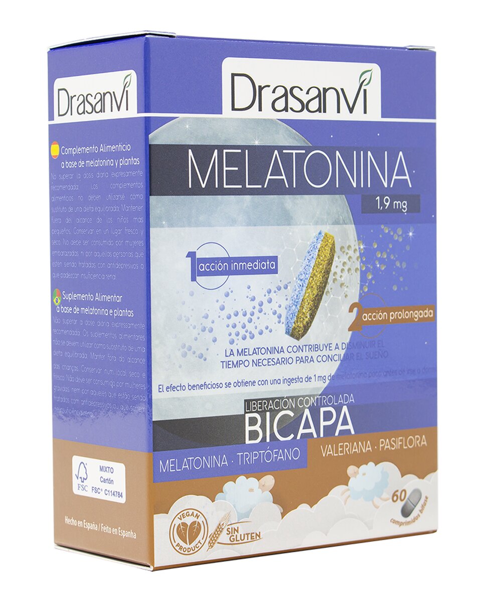 Complementos alimenticios melatonina bicapa Drasanvi 2