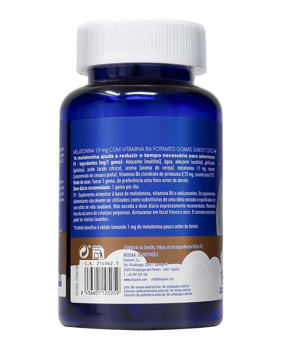 Complementos alimenticios melatonina 1,9mg + vitamina B6 Drasanvi 2
