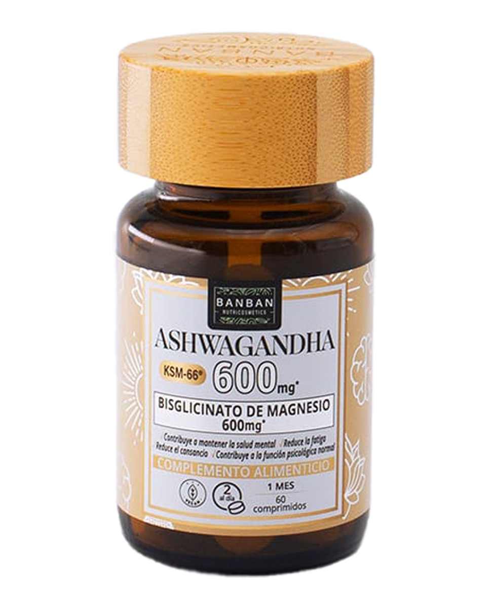 Imagen 1 de 60 cápsulas Ashwagandha 600Mg Bisglicinato Magnesio 600Mg BANBAN