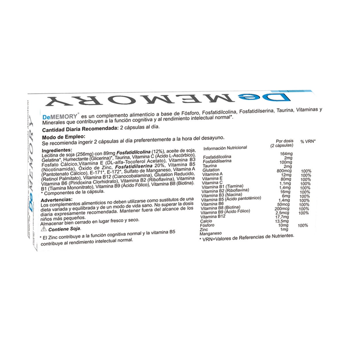 30 Cápsulas Dememory Pharma Otc 2