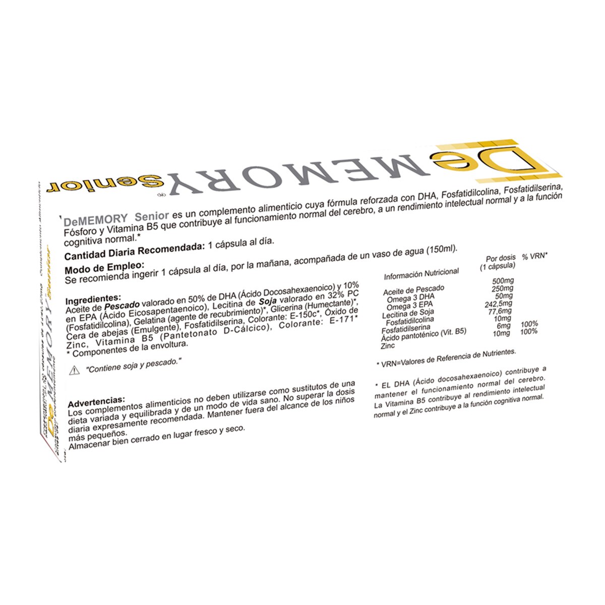 30 Cápsulas Senior Dememory Pharma Otc 2