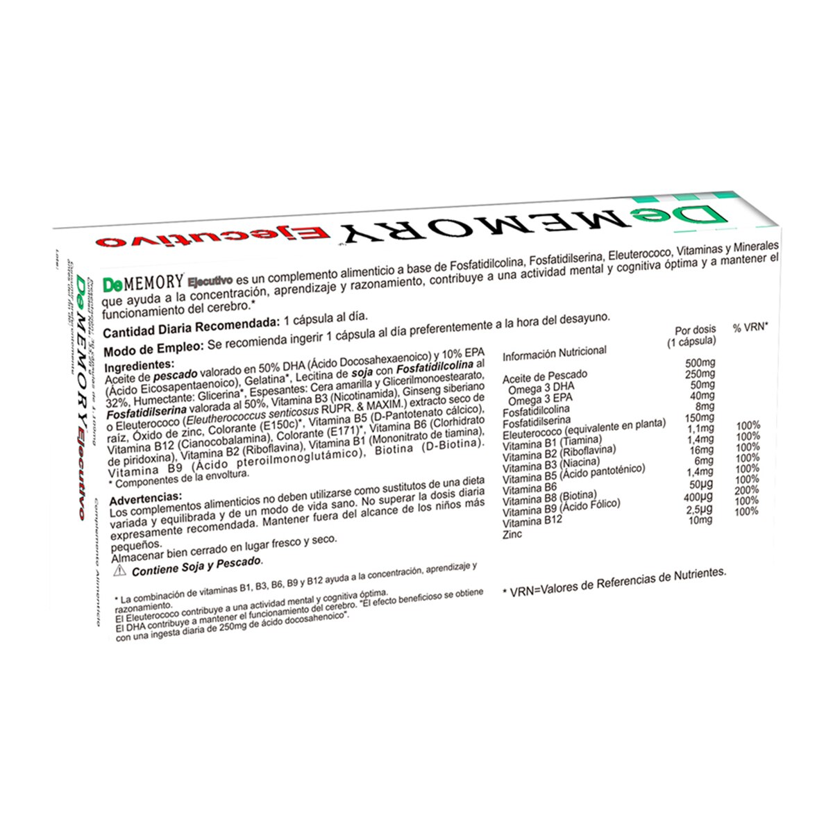 30 Cápsulas Ejecutivo Dememory Pharma Otc 2