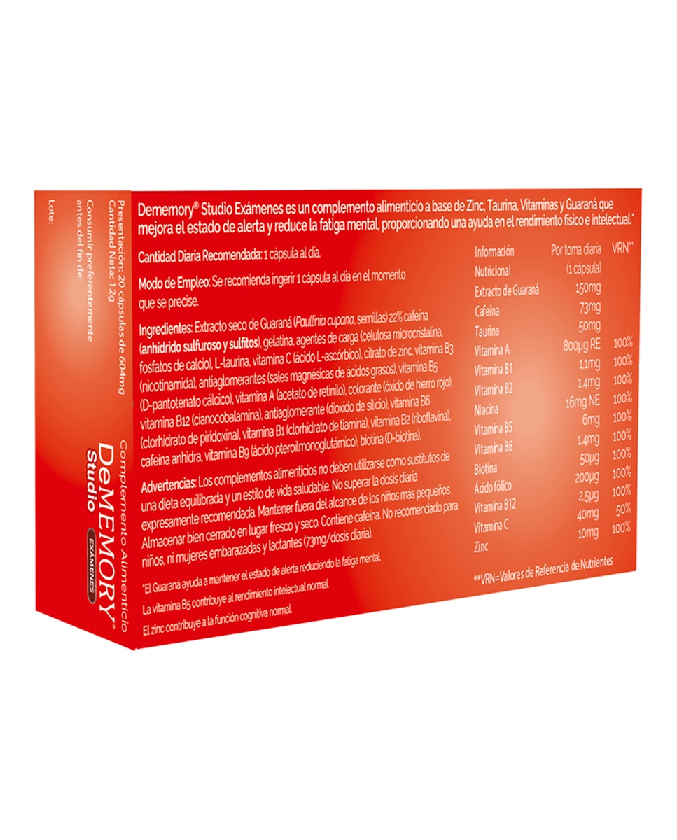 Complemento Alimenticio Dememory Studio Pharma Otc - 20 unidades 2