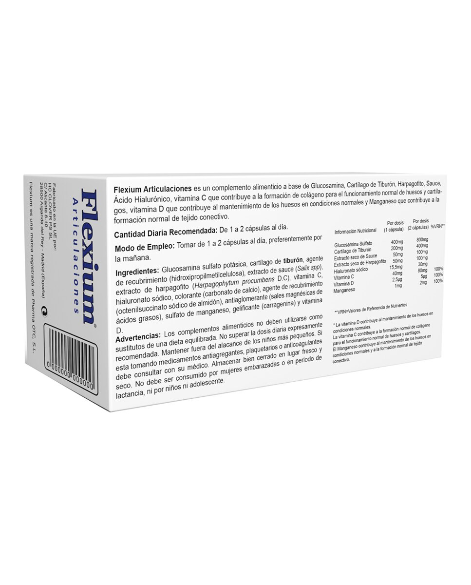 60 Cápsulas para Articulaciones Flexium Pharma Otc 2