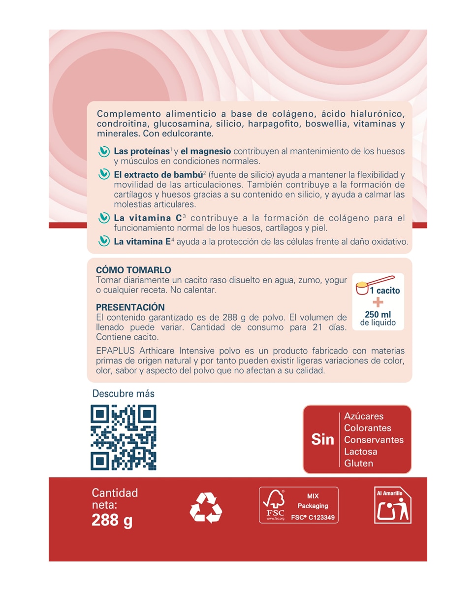 Intensive Colágeno Glucosamina Condroitina Epaplus Arthicare - 284 g 3