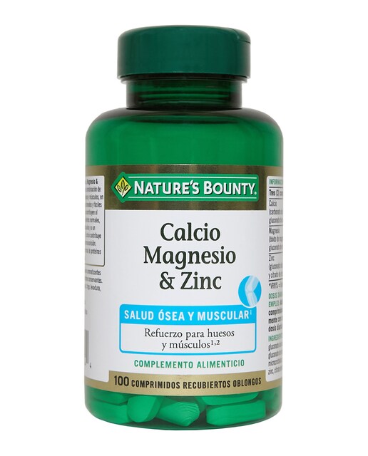 100 Comprimidos Calcio, Magnesio & Zinc Nature's Bounty
