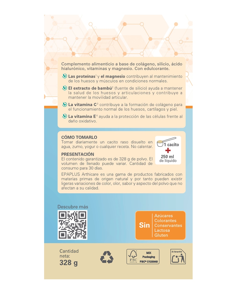 Imagen 4 de Colágeno Silicio Instant Vainilla 327 g Epaplus Arthicare - 327 g