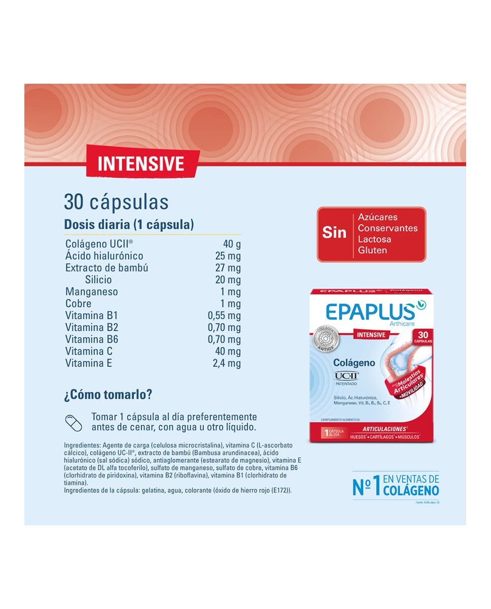 30 Comprimidos Intensive Colágeno Uc-Ii Epaplus Arthicare 3