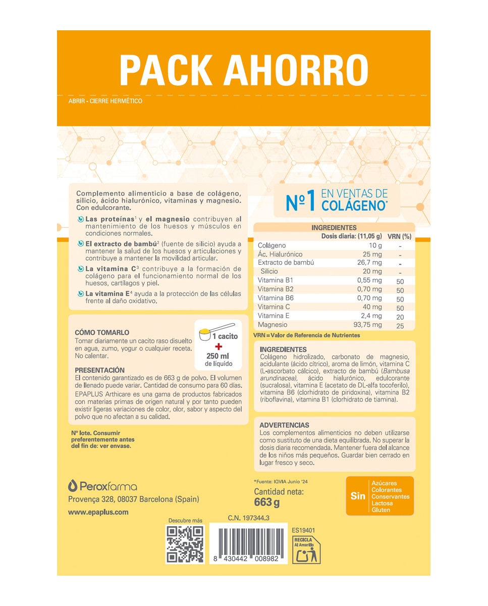 Colágeno Instant Limón 60 Días Epaplus - 668 g 3