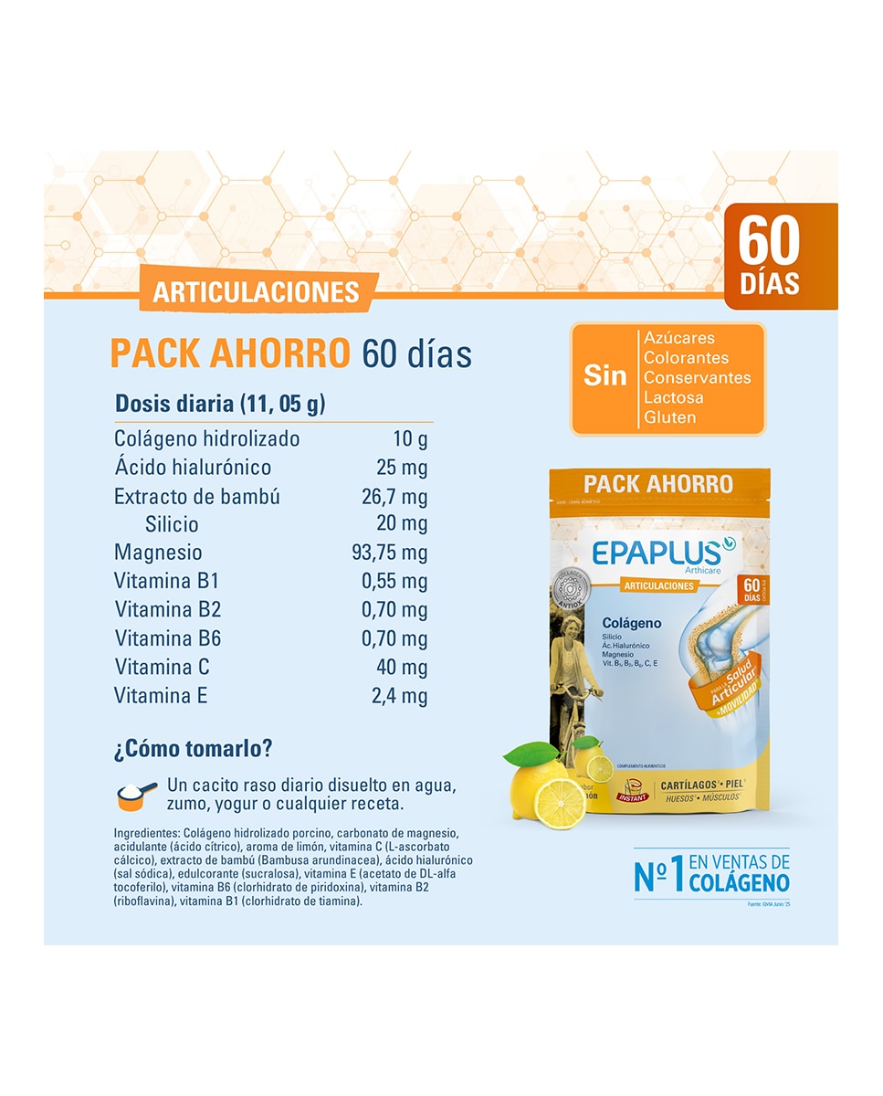 Colágeno Instant Limón 60 Días Epaplus - 668 g 4