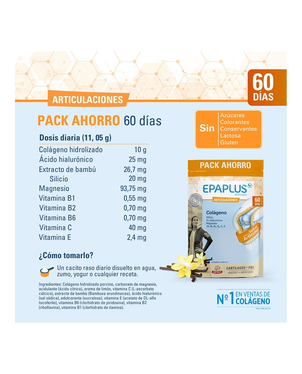 Colágeno Instant Vainilla 60 Días Epaplus - 653,72 g 4