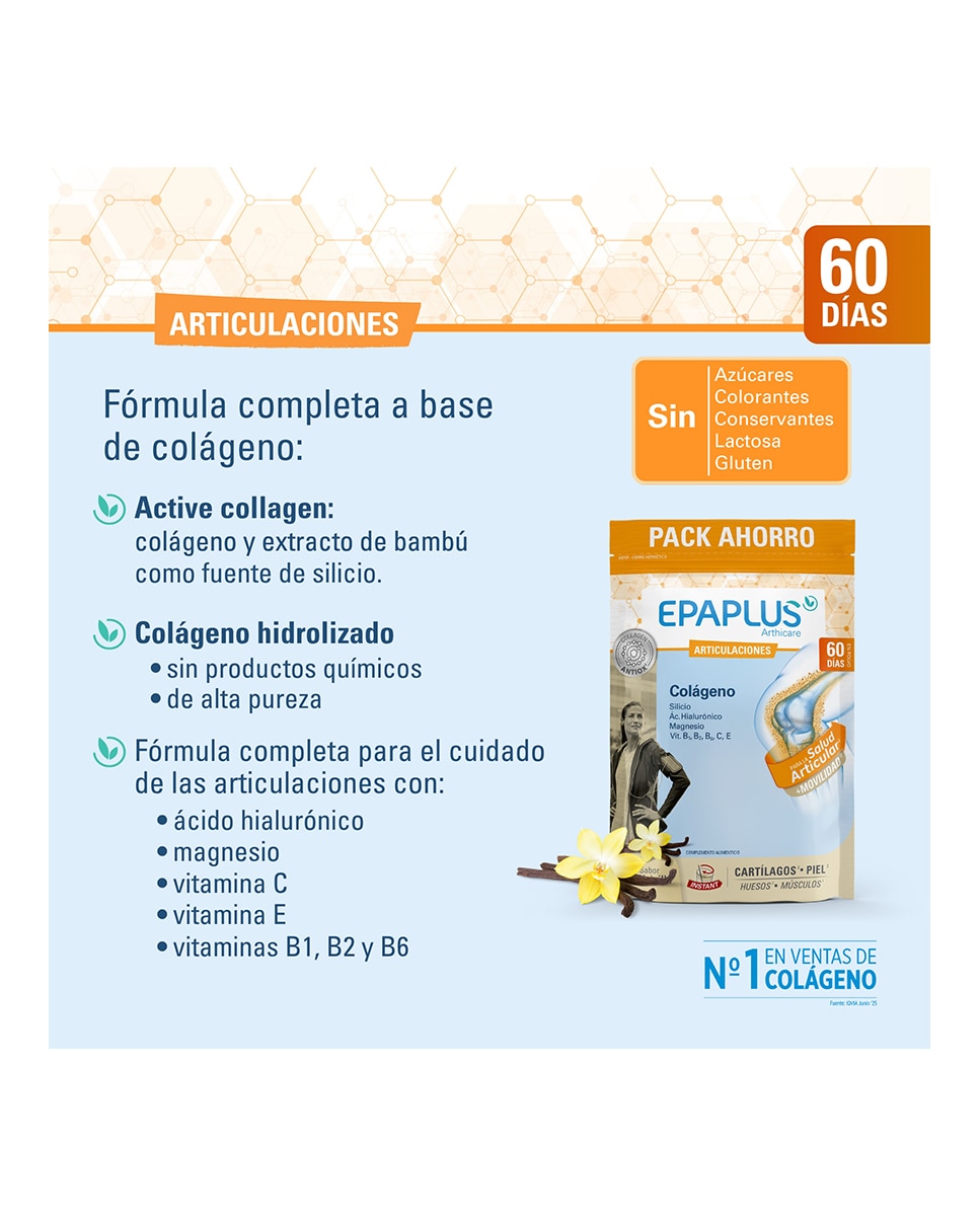 Colágeno Instant Vainilla 60 Días Epaplus - 653,72 g 5