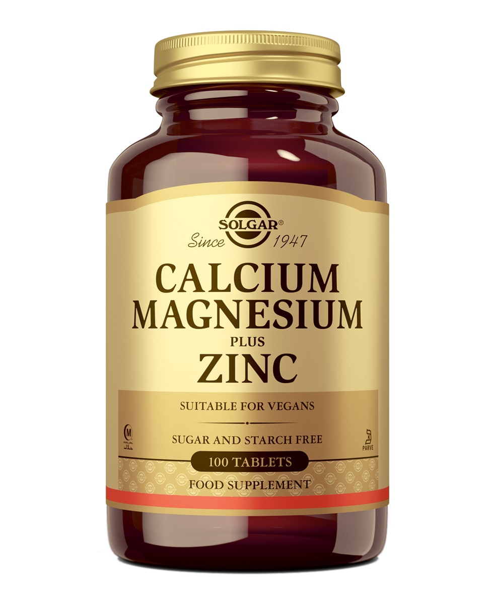 100 Comprimidos de Calcio y Magnesio con Zinc Solgar 1