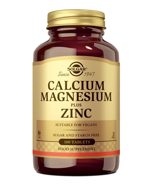 100 Comprimidos de Calcio y Magnesio con Zinc Solgar