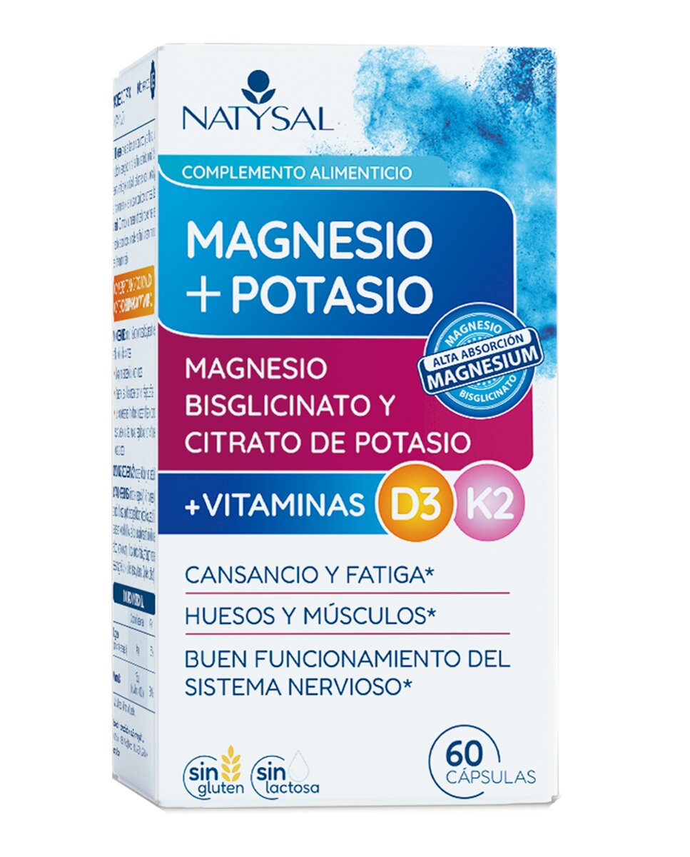 Natysal - 60 Cápsulas Complemento Alimenticio Magnesio + Potasio Natysal.