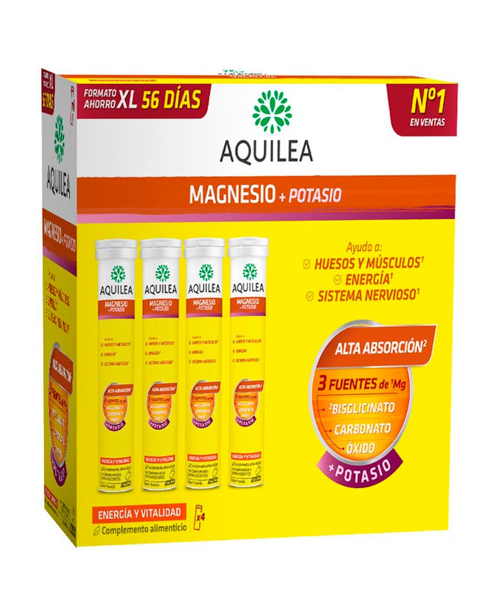 Imagen 0 de Complemento alimenticio Magnesio+Potasio 56 comprimidos Aquilea