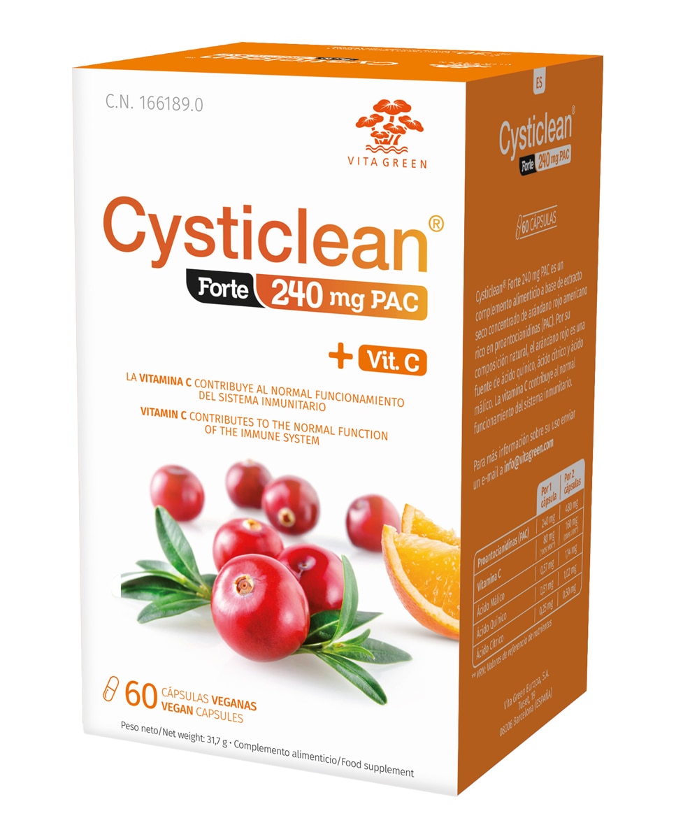 CYSTICLEAN - 60 cápsulas Cysticlean Forte Vita Green.