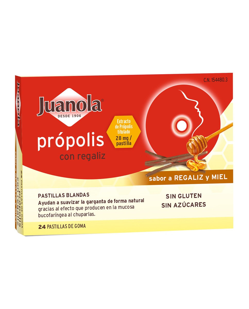 Juanola - Pastillas Propolis con regaliz sabor regaliz-Miel Juanola.