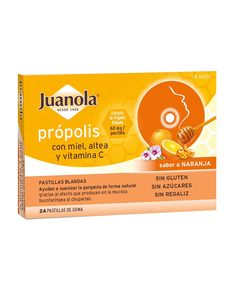 Juanola - Pastillas Propolis con Miel-Altea + Vitamina 'C' sabor Naranja Juanola.