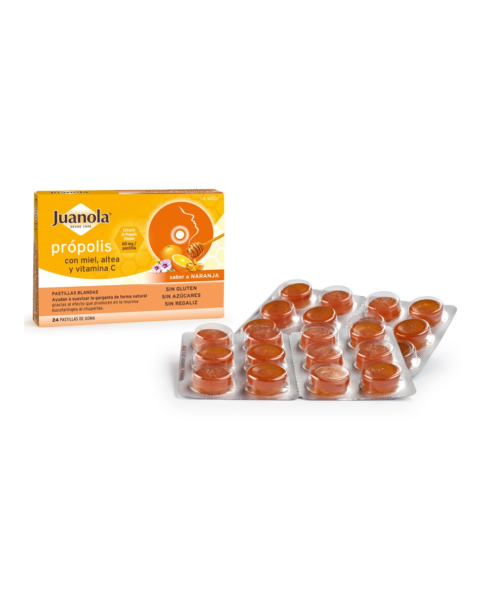 Imagen 2 de Pastillas Propolis con Miel/Altea + Vitamina 'C' sabor Naranja Juanola