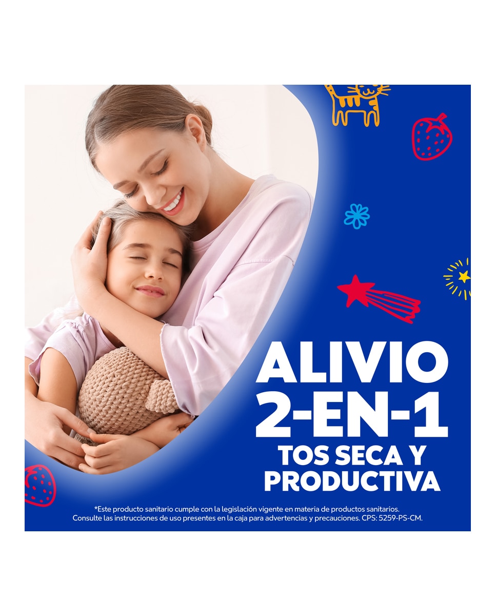Formula Natura Tos Niños: Jarabe Alivio 2 en 1 Tos Seca y Productiva 140 ml Sabor Miel y Fresa - 140 ml 3